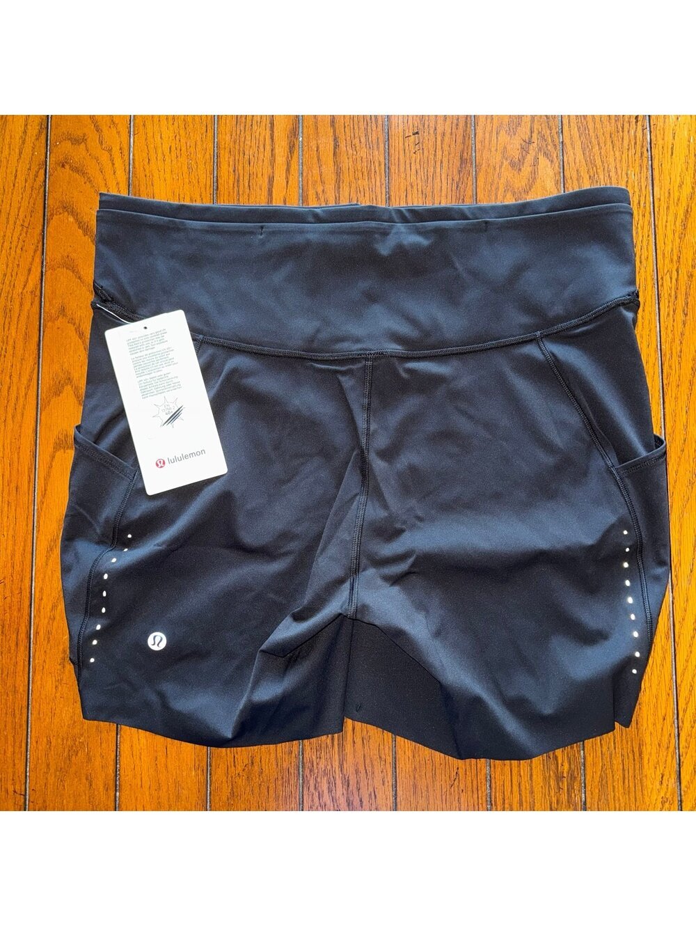 Lululemon Fast & Free Short High Rise 6” With Pockets Black Size 14 NWT